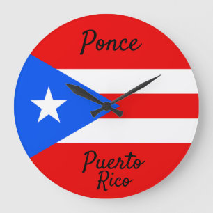 Puerto Rico Flagga Stor Klocka