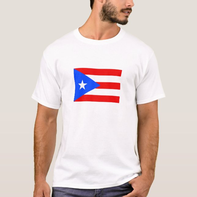 Puerto Rico Flagga T Shirt (Framsida)