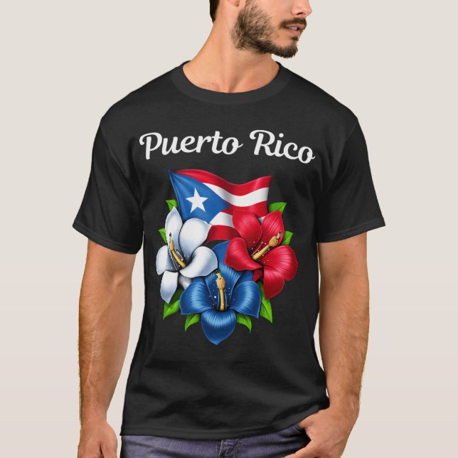 Puerto Rico-flagga T Shirt (Framsida)