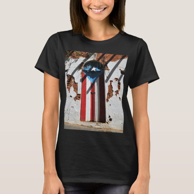 Puerto Rico Flagga T Shirt (Framsida)