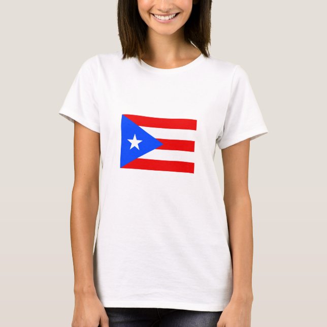 Puerto Rico Flagga T Shirt (Framsida)