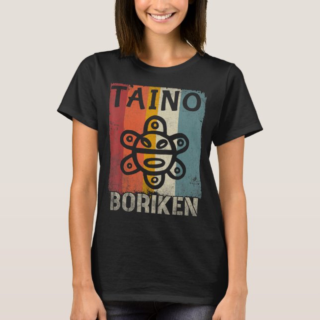 Puerto Rico Flagga Taino Boricua Puerto Rican Souv T Shirt (Framsida)