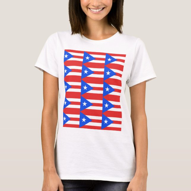 Puerto Rico Flagga Tee Shirt (Framsida)