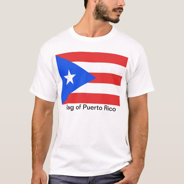 Puerto Rico Flagga Tee Shirt (Framsida)