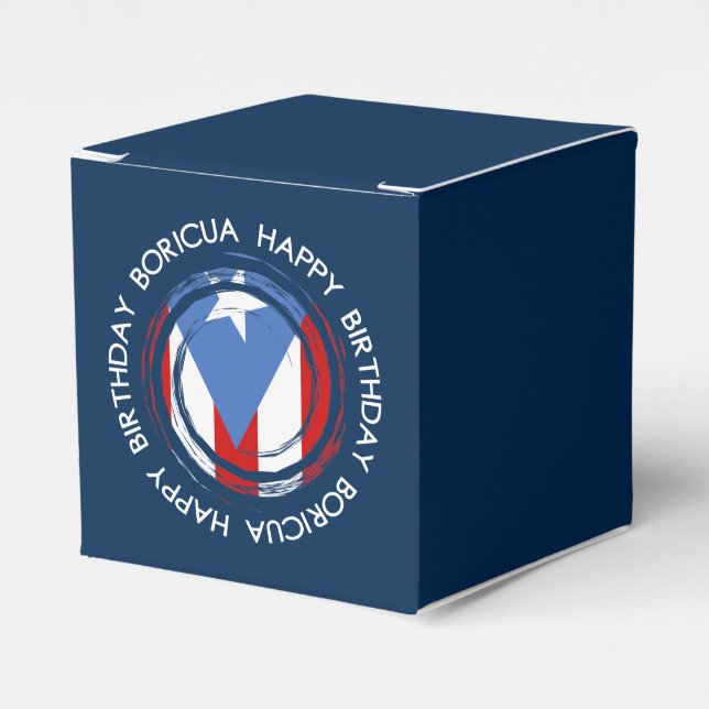 Puerto Rico : Flagga Tema: Födelsedag Boricua Presentaskar (Framsidan Sidan)