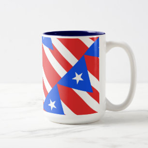 Puerto Rico Flagga Två-Tonad Mugg