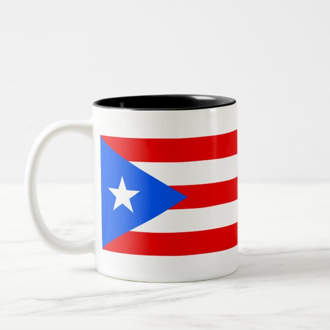 Puerto Rico Flagga Två-Tonad Mugg (Vänster)