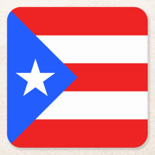 Puerto Rico-flagga Underlägg Papper Kvadrat