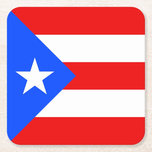 Puerto Rico Flagga Underlägg Papper Kvadrat (Framsidan)
