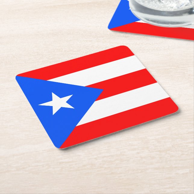 Puerto Rico flagga Underlägg Papper Kvadrat (Vinklad)
