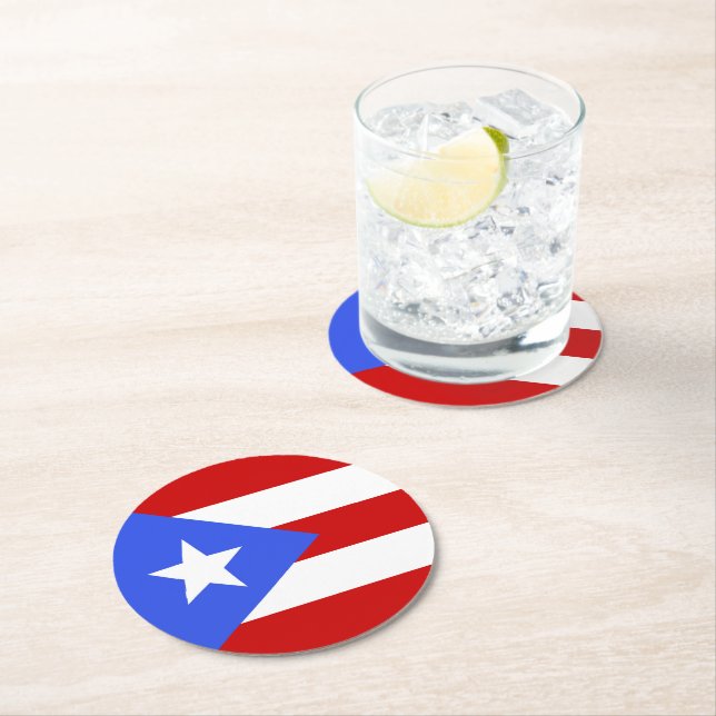 Puerto Rico flagga Underlägg Papper Rund (Insitu)