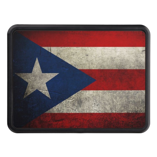 Puerto Rico Flagga Vintage Anpassningsbar Dragkroksskydd (Framsidan)