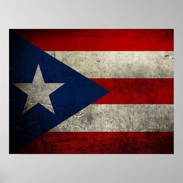 Puerto Rico Flagga Vintage Anpassningsbar Poster (Framsidan)