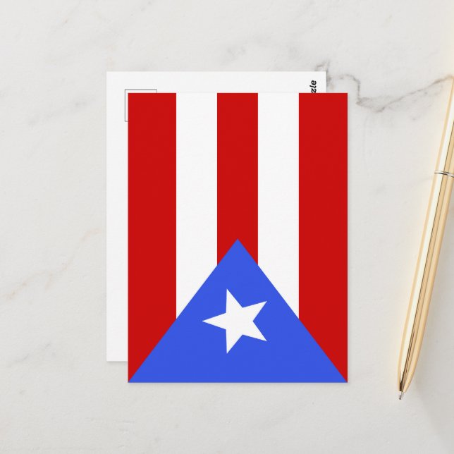 Puerto Rico flagga Vykort (Fram/Back In Situ)