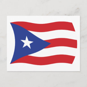 Puerto Rico Flagga vykort