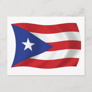 Puerto Rico Flagga vykort