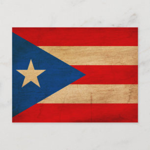Puerto Rico Flagga Vykort