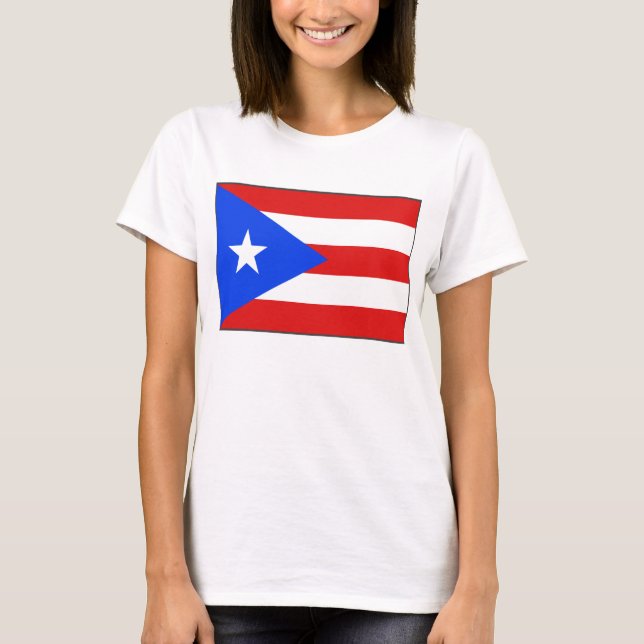 Puerto Rico Flagga x Karta T-Shirt (Framsida)