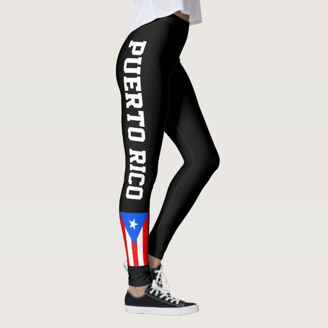 Puerto Rico flaggadamasker för genomköraresportar Leggings (Höger)