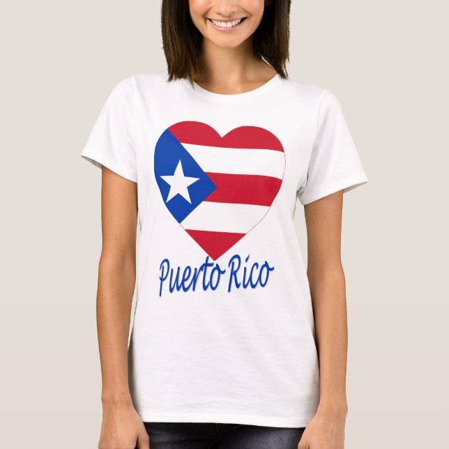 Puerto Rico flaggahjärta Tee (Framsida)