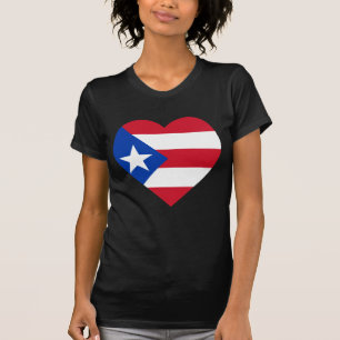 Puerto Rico flaggahjärta Tee Shirt