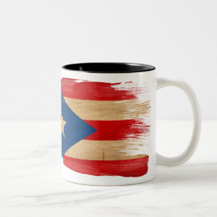 Puerto Rico flaggamugg Två-Tonad Mugg