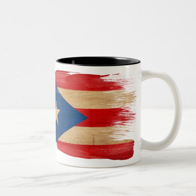 Puerto Rico flaggamugg Två-Tonad Mugg (Höger)