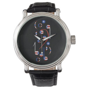 Puerto Rico flaggamusik noter Armbandsur