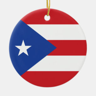 Puerto Rico flaggaprydnad Julgransprydnad Keramik