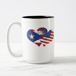 Puerto Rico flaggaUSA flagga Puerto Rican Två-Tonad Mugg