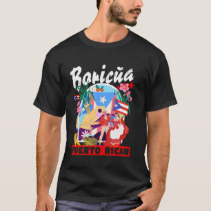 Puerto Rico-flaggidé för kvinnor & Boricua Puerto T Shirt