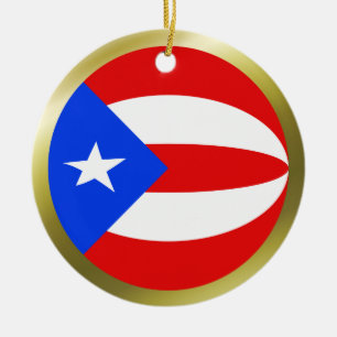 Puerto Rico flaggprydnad Julgransprydnad Keramik