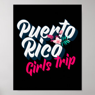 Puerto Rico Flickor Resa 2023 Helgutflykt Semester Poster