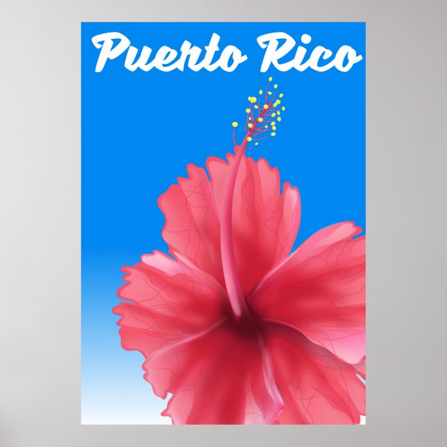 Puerto Rico Flor de maga-reseaffisch Poster (Framsidan)