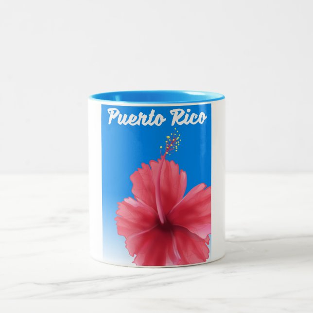 Puerto Rico Flor de maga reseblad Två-Tonad Mugg (Center)