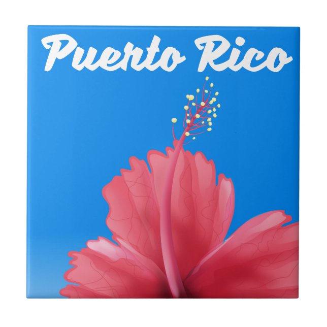 Puerto Rico Flor de maga reseskylt Kakelplatta (Framsidan)