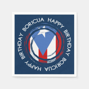 Puerto Rico födelsedagsflagga Pappersservett