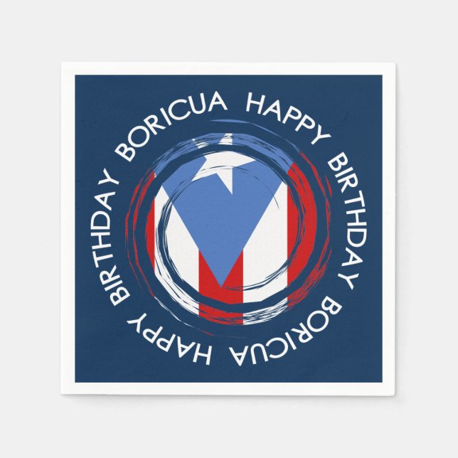 Puerto Rico födelsedagsflagga Pappersservett (Framsidan)