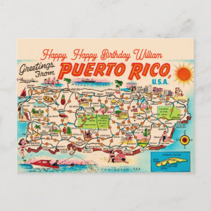 Puerto Rico födelsedagsgratulations vykort