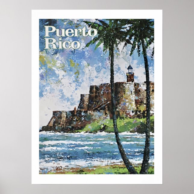 Puerto Rico Fort Resemålning Affisch Tryck (Framsidan)