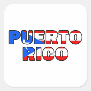 Puerto Rico Fyrkantigt Klistermärke