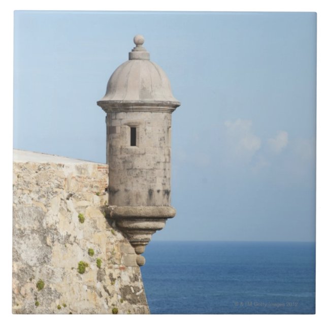 Puerto Rico gammala San Juan, delar upp av El Kakelplatta (Framsidan)
