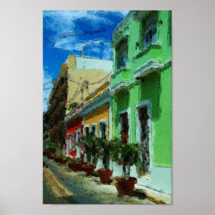 Puerto Rico - gammala San Juan Poster