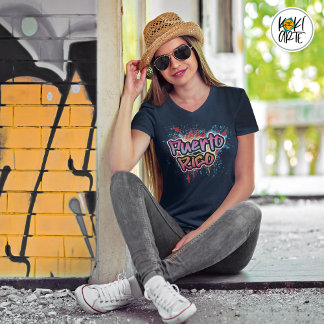 Puerto Rico Gatukonst Graffiti T Shirt