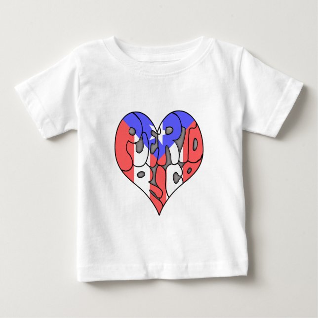 Puerto Rico Graffiti Heart Tee Shirt (Framsida)