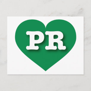 Puerto Rico Grönt Heart - I Kärlek PR Vykort