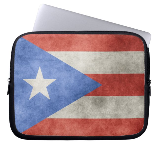 Puerto Rico Grunge Flagga Laptop Sleeve (Framsidan)