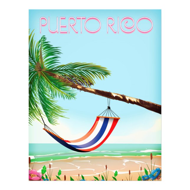 Puerto Rico Hammock-reseaffisch Fototryck (Framsidan)