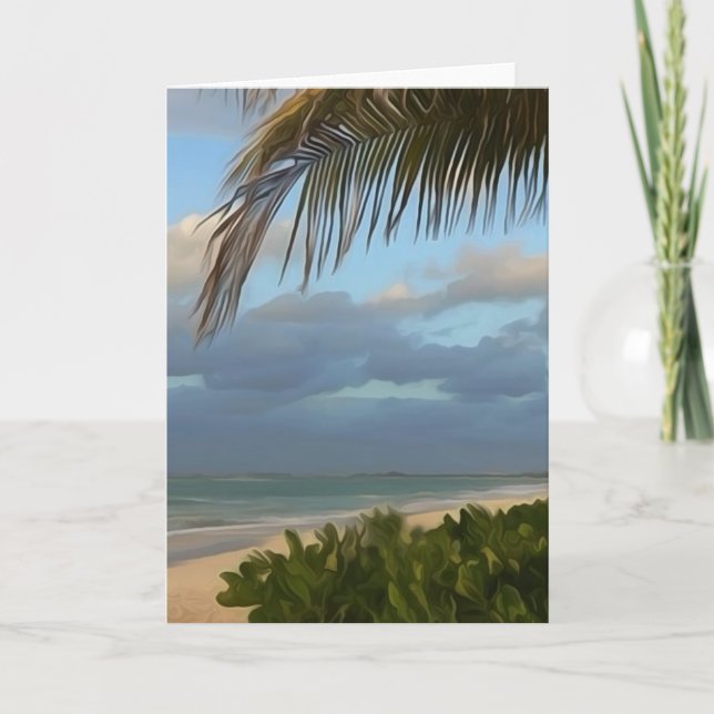 Puerto Rico Handflatan Beach Digital Art-gratulati Kort (Framsida)