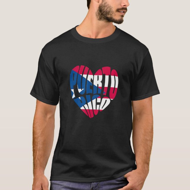 Puerto Rico Heart Flagga Puerto Rican Boriquen Her T Shirt (Framsida)